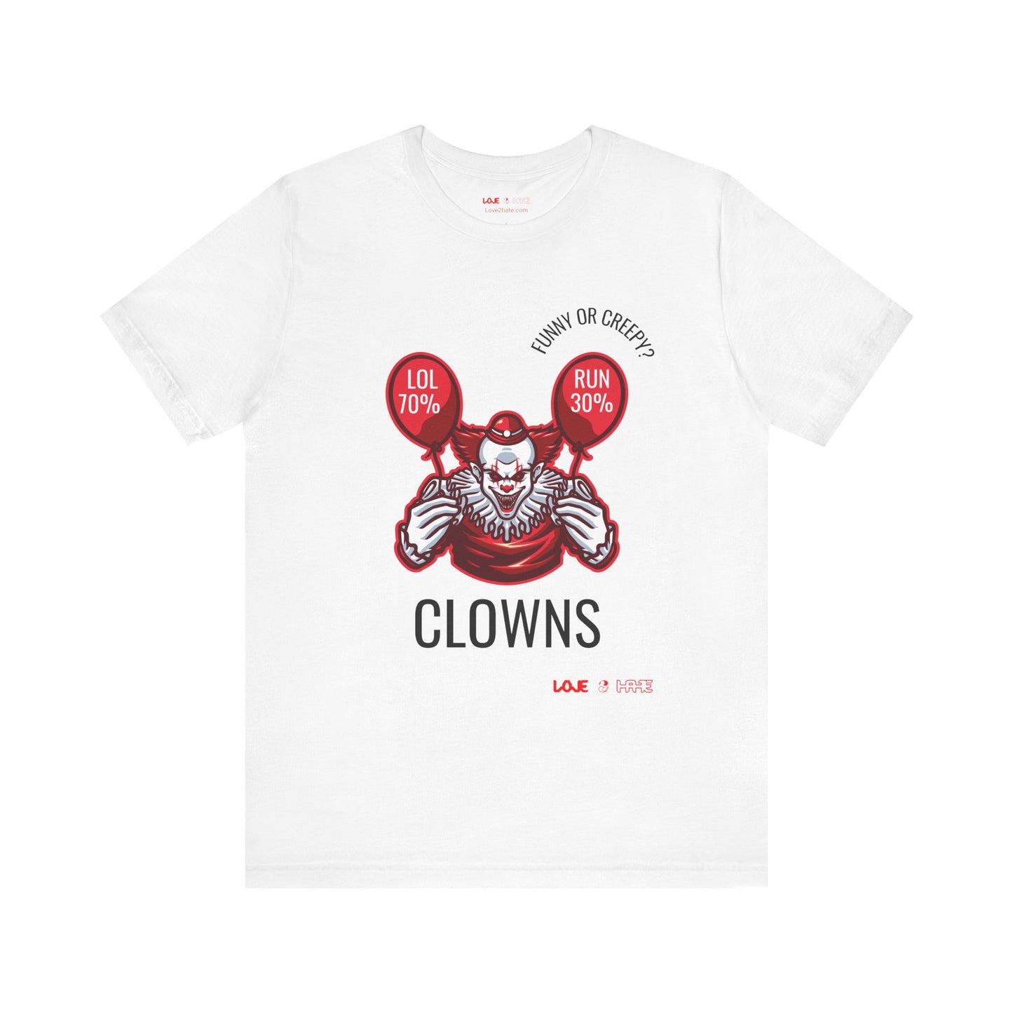 Clowns: Funny or Creepy? -  Short Sleeve Tee