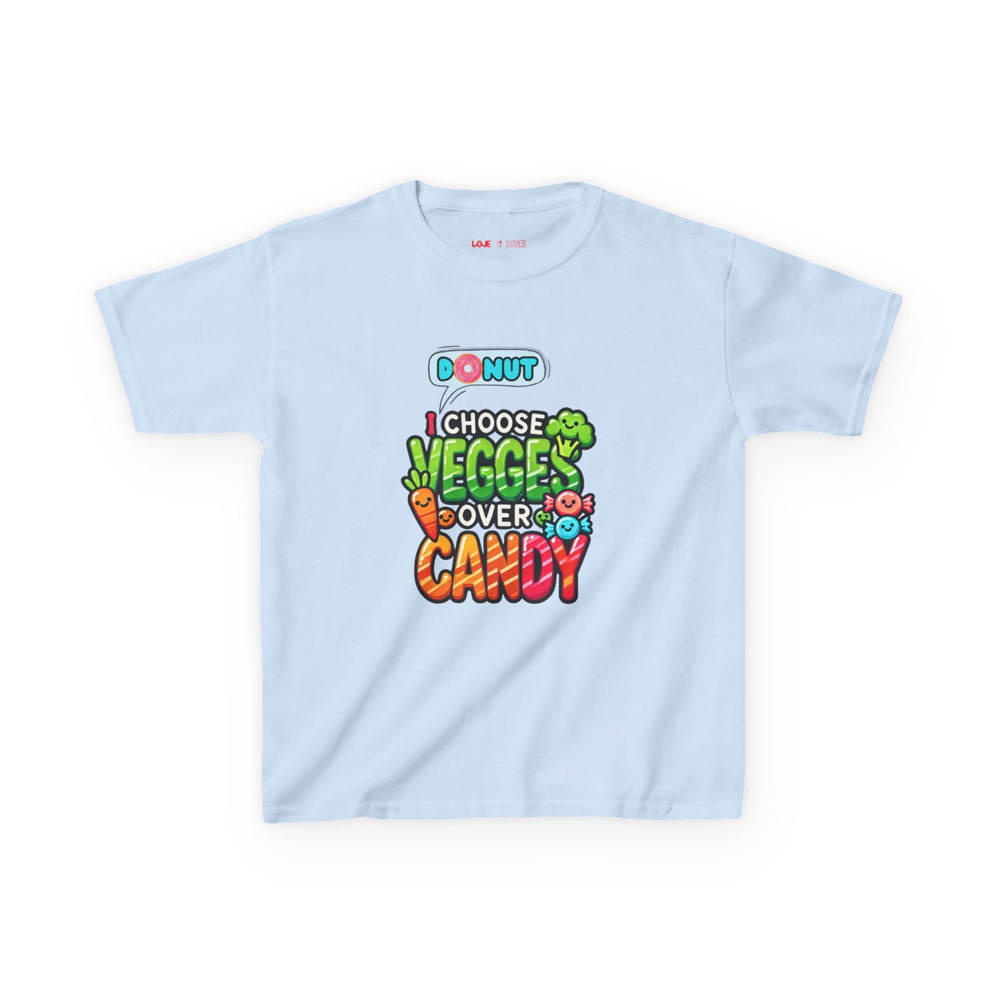 "Veggies Over Candy" Kids Heavy Cotton Tee