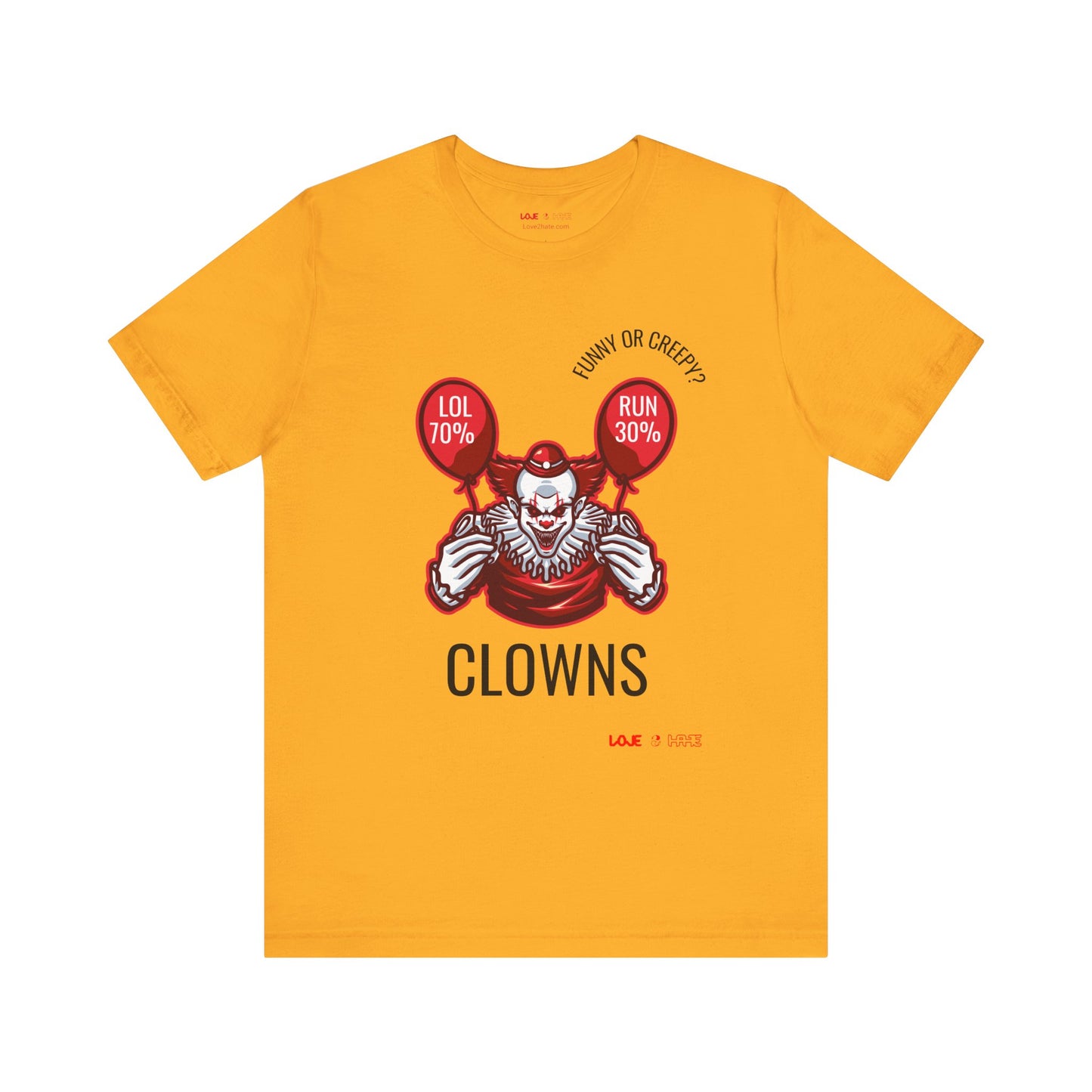 Clowns: Funny or Creepy? -  Short Sleeve Tee