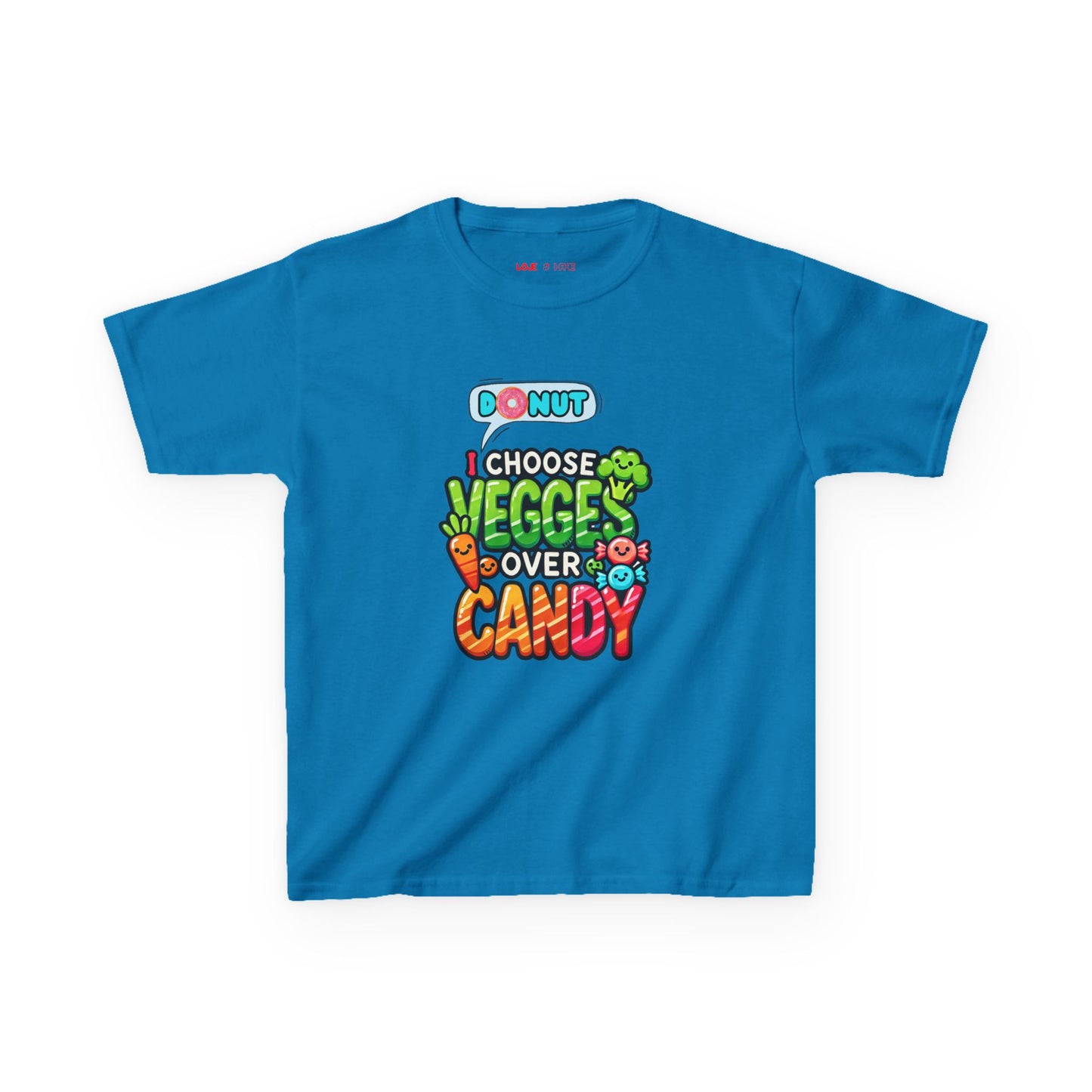 "Veggies Over Candy" Kids Heavy Cotton Tee