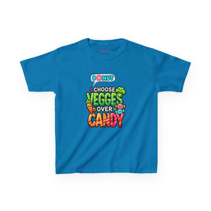 "Veggies Over Candy" Kids Heavy Cotton Tee