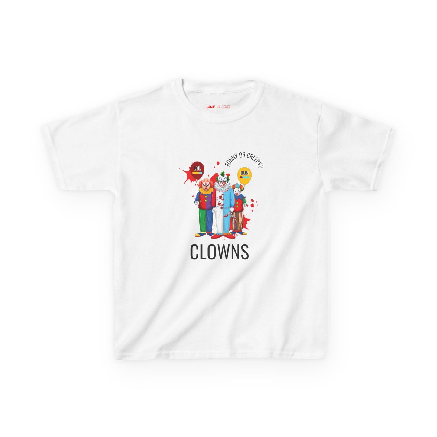 Clowns Funny or Creepy? Kids Heavy Cotton Tee