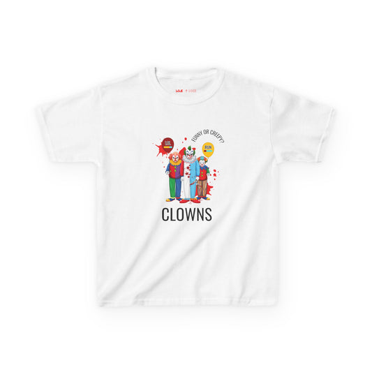 Clowns Funny or Creepy? Kids Heavy Cotton Tee