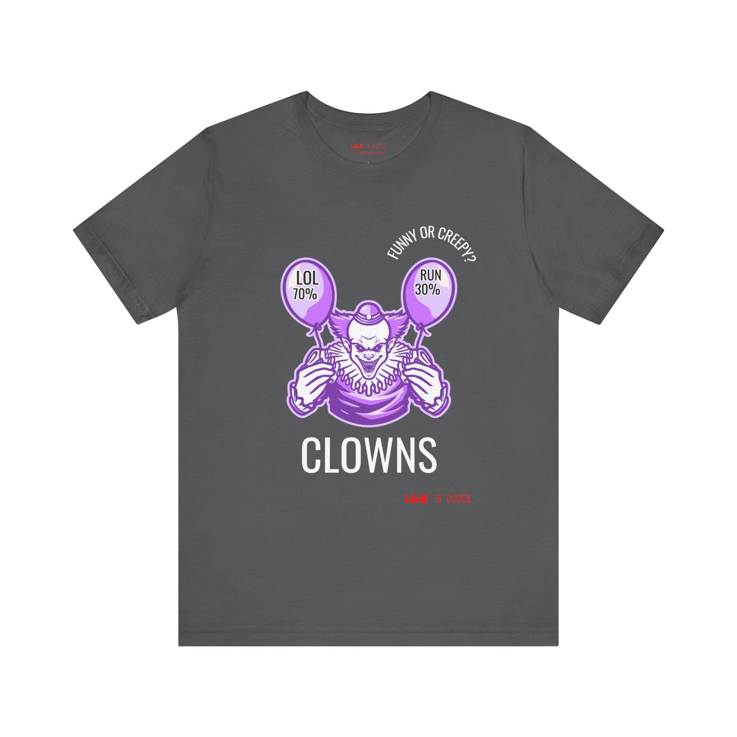 Clowns: Funny or Creepy? -  Short Sleeve Tee