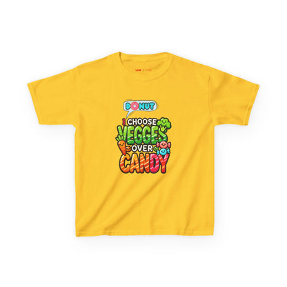 "Veggies Over Candy" Kids Heavy Cotton Tee