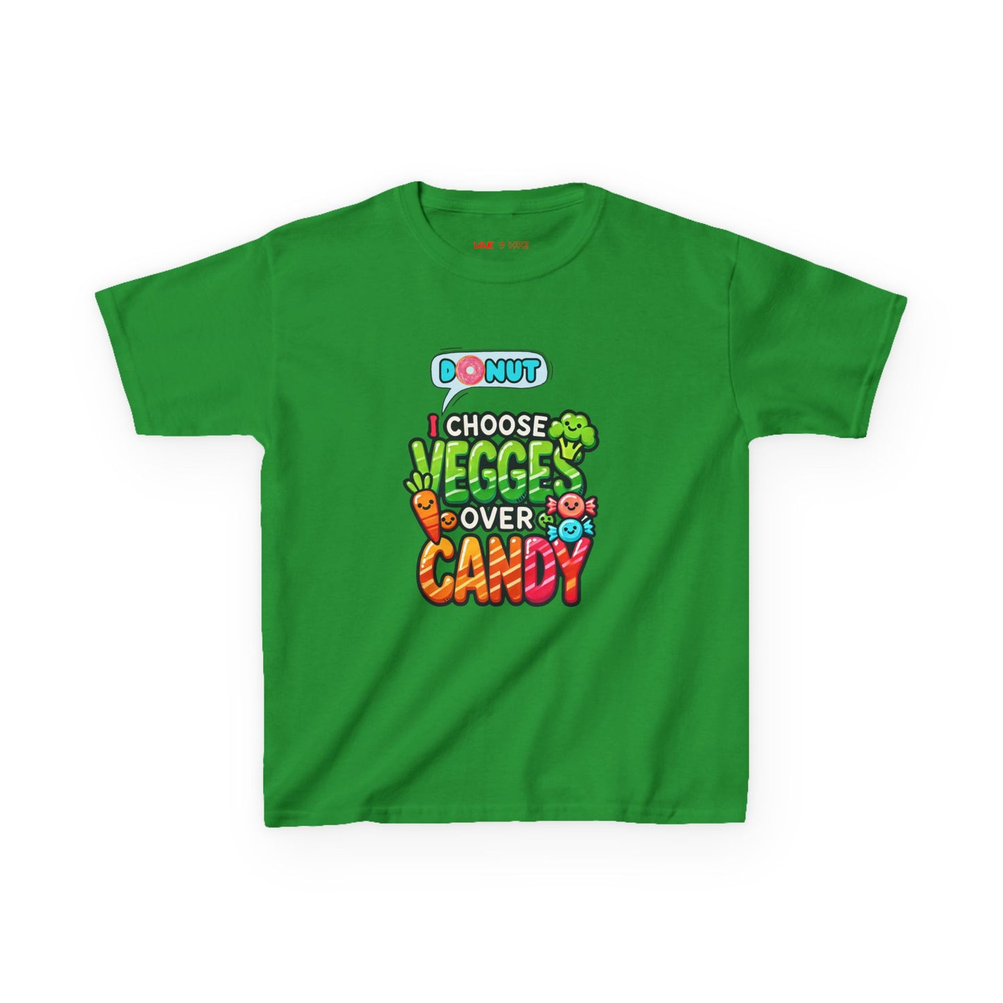 "Veggies Over Candy" Kids Heavy Cotton Tee