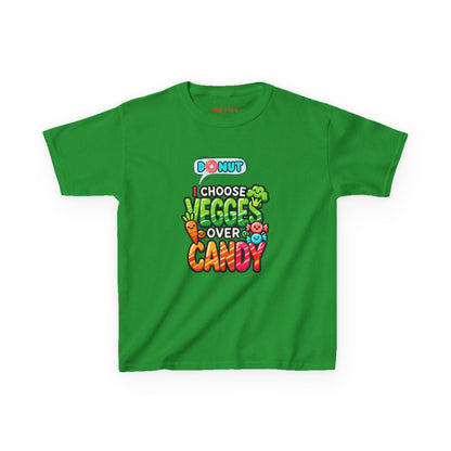 "Veggies Over Candy" Kids Heavy Cotton Tee