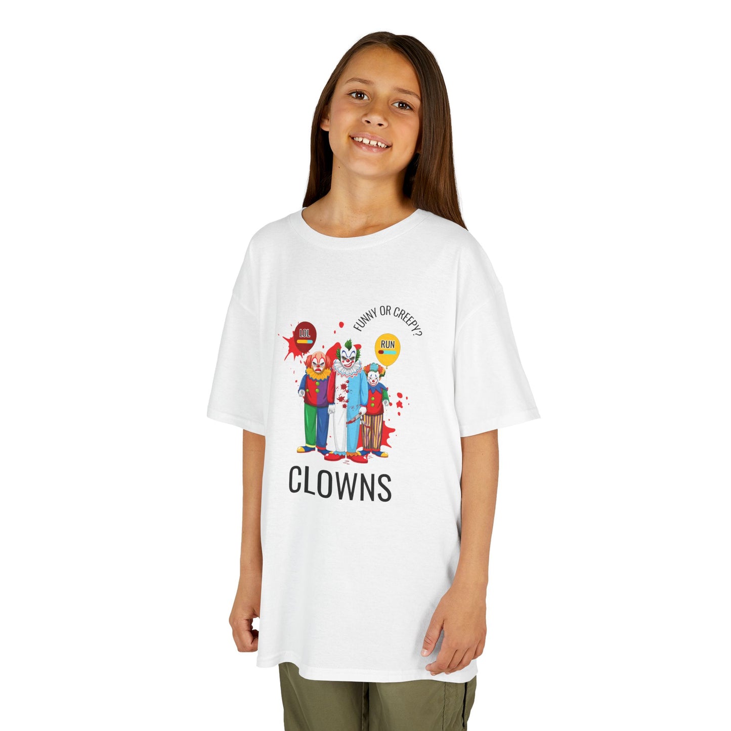 Clowns Funny or Creepy? Kids Heavy Cotton Tee