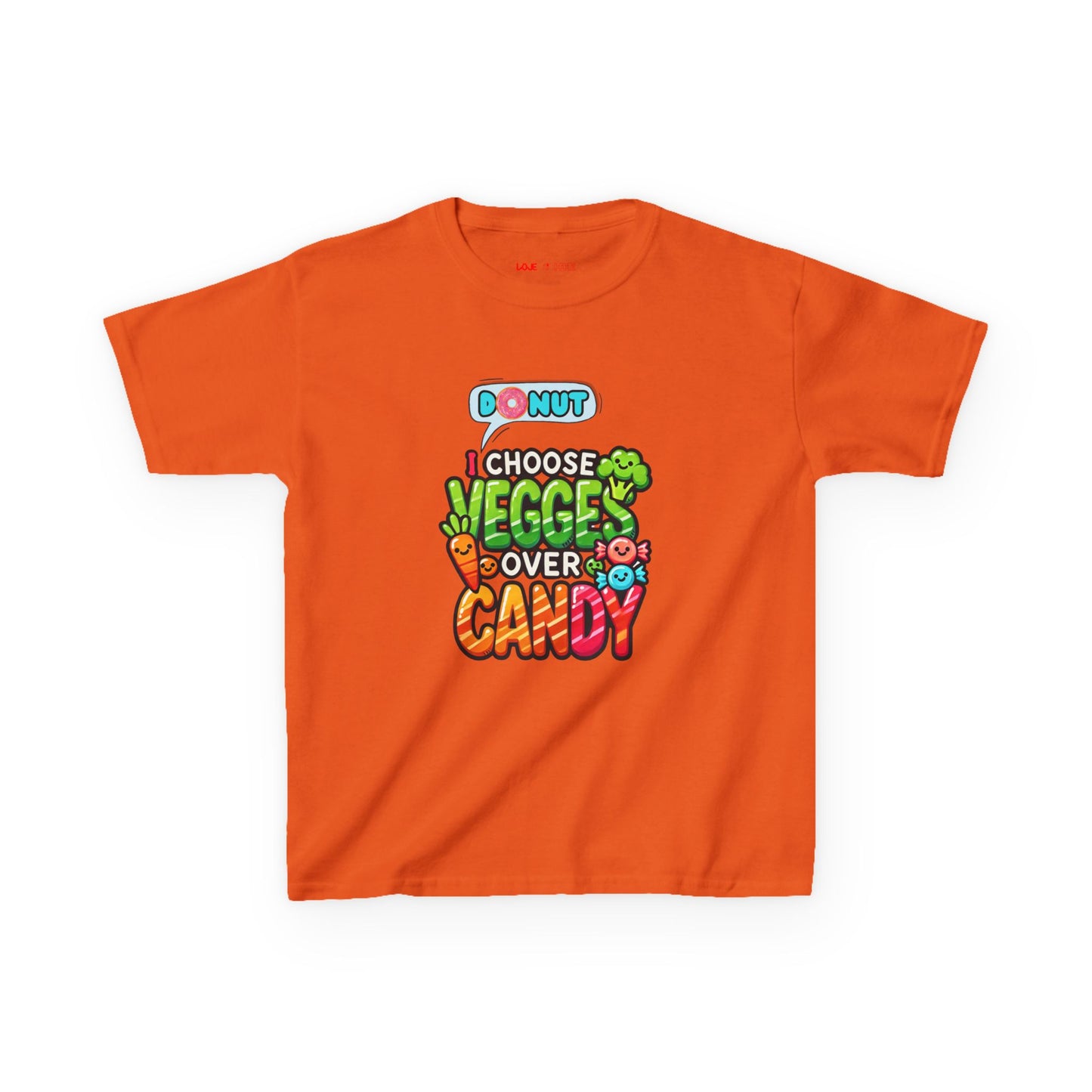 "Veggies Over Candy" Kids Heavy Cotton Tee