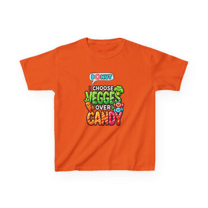 "Veggies Over Candy" Kids Heavy Cotton Tee